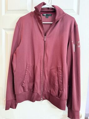 Y-3 Men’s Wine Zip-Front Bomber Jacket